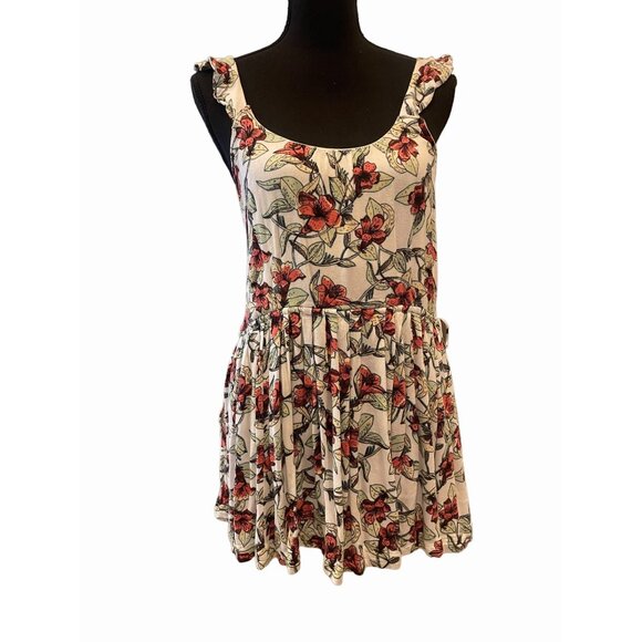 Free People Dear You Floral babydoll dress ruffle detail Boho flowing scoop - Picture 6 of 9